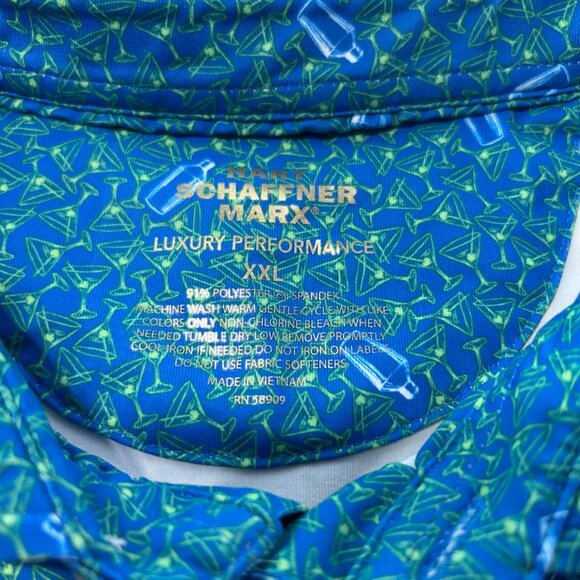 Hart Schaffner Marx Mens XXL Polo Shirt Martini Cocktail Print - Picture 5 of 8